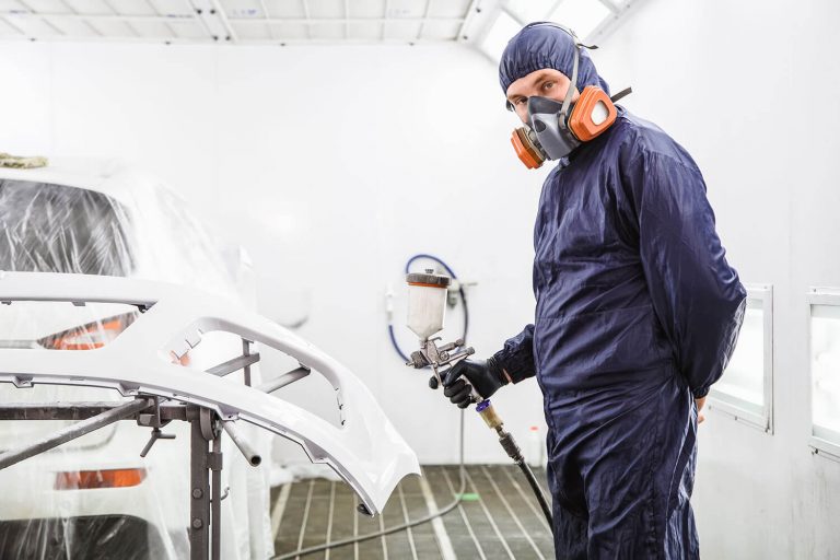 Collision Center Painting Car